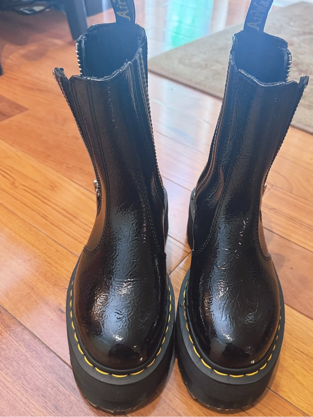 Doc Martens Black 2976 Patent Platform Boots